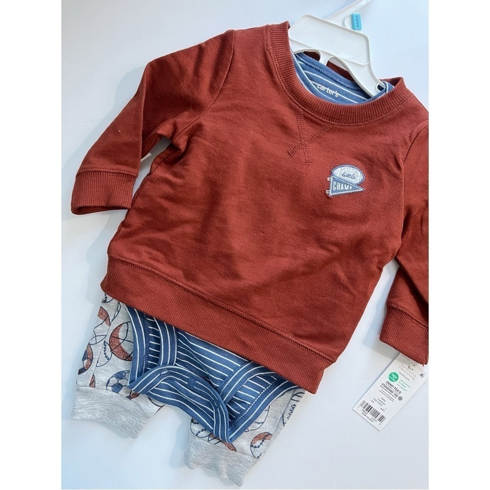 Carters • NWT Burgundy Football Little Champ 3 Piece Set - Picture 2 of 7